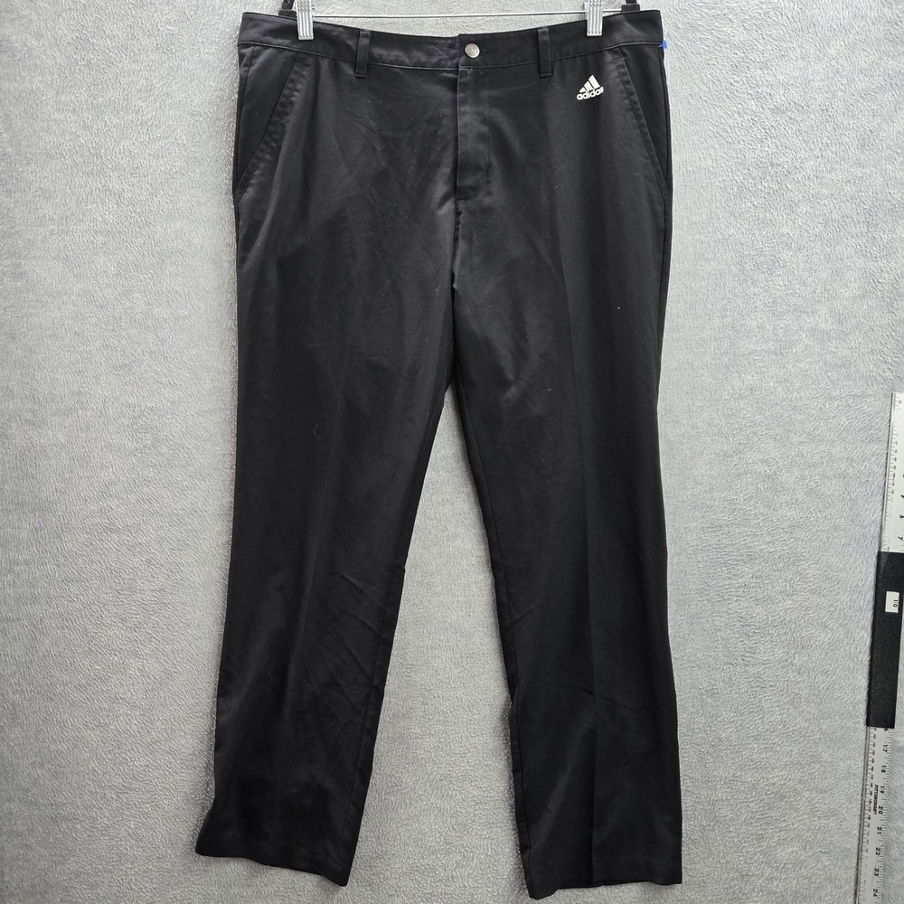 Adidas Men Pants 38X32 Black Chino Golf Performance DM3081 Logo 30" READ
